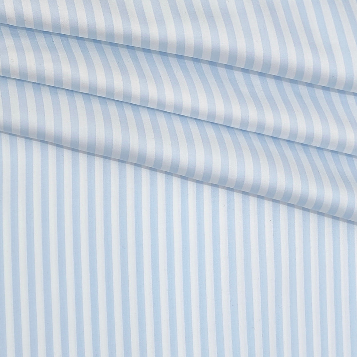 Shirt Fabric Soktas Finest 80s Giza Cotton Bengal Stripe Colour Blue N White